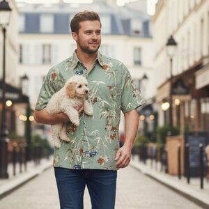 Penmans Aloha Woodie Station Wagon Bamboo Print Camp Shirt Size 2XL